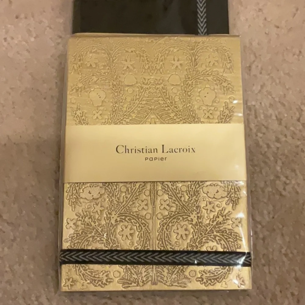 NWT Christian Lacroix Black Paseo A6 Layflat Notebook, 152pg Gold notepad 128pg